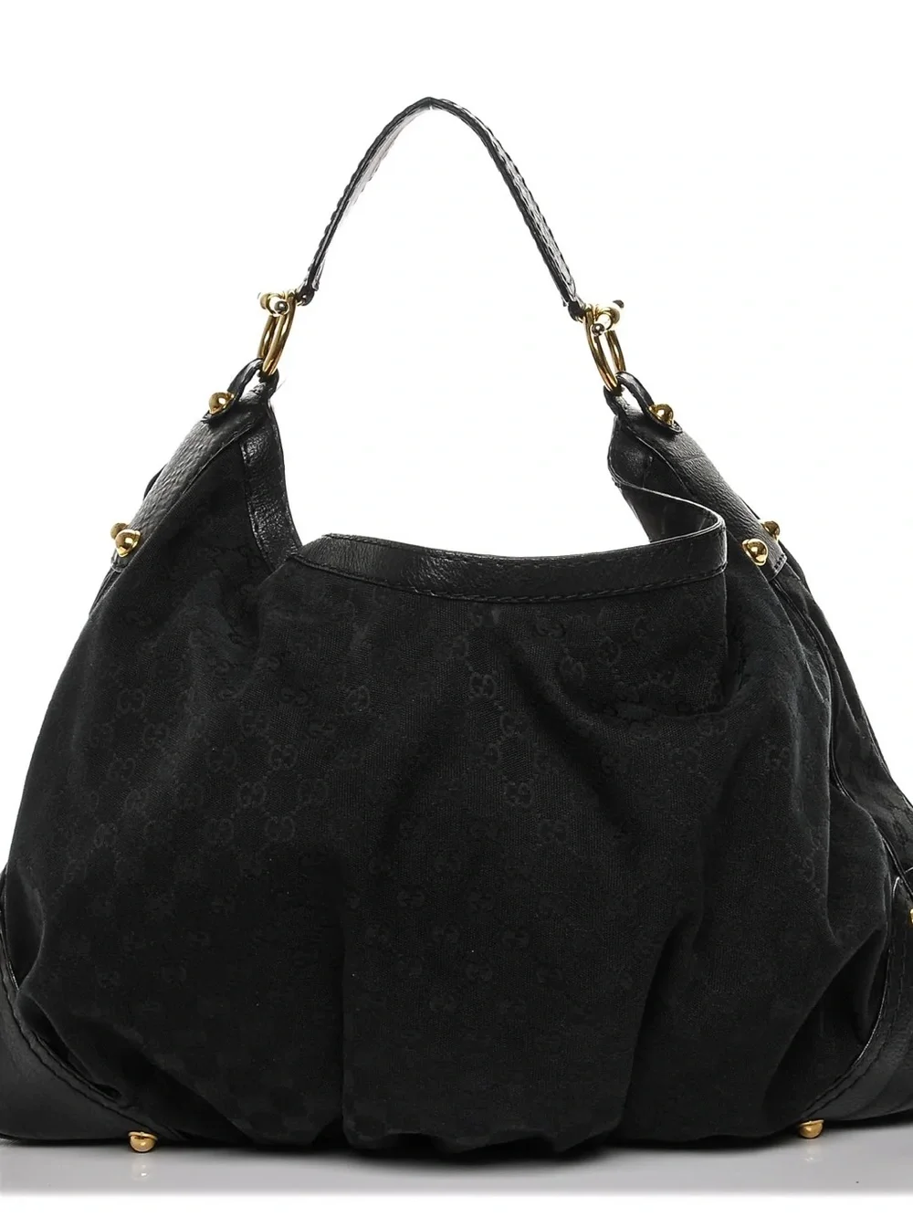 Gucci Monogram Large Jockey Hobo Black